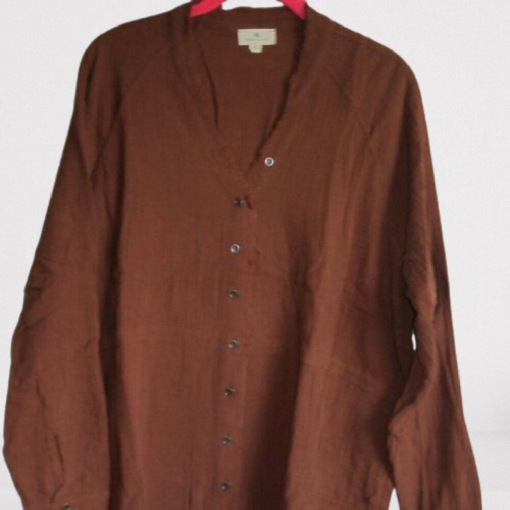 Trend: Notes New Premium Soft Frayed Hem Gauze Vintage Washed Shirt in N… - Picture 2 of 12